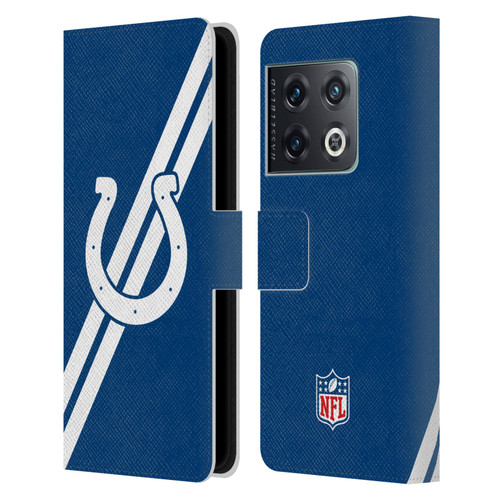 NFL Indianapolis Colts Logo Stripes Leather Book Wallet Case Cover For OnePlus 10 Pro