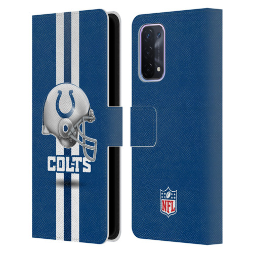 NFL Indianapolis Colts Logo Helmet Leather Book Wallet Case Cover For OPPO A54 5G