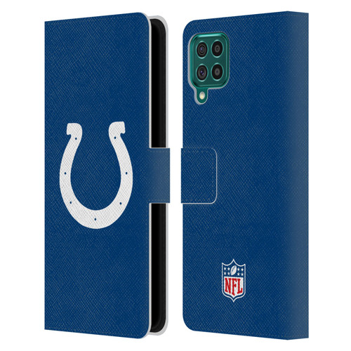 NFL Indianapolis Colts Logo Plain Leather Book Wallet Case Cover For Samsung Galaxy F62 (2021)