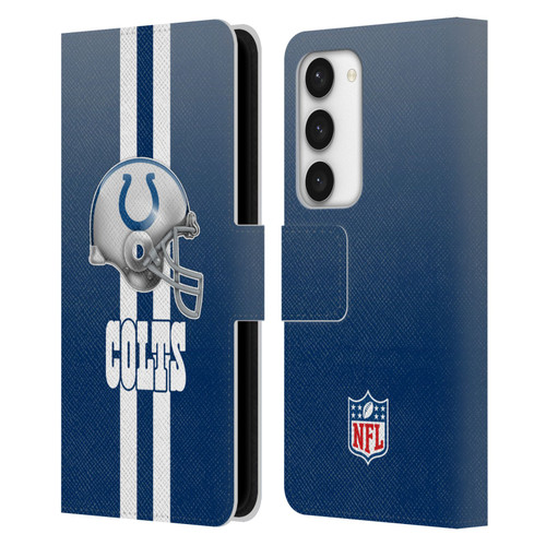 NFL Indianapolis Colts Logo Helmet Leather Book Wallet Case Cover For Samsung Galaxy S23 5G