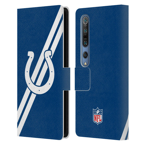 NFL Indianapolis Colts Logo Stripes Leather Book Wallet Case Cover For Xiaomi Mi 10 5G / Mi 10 Pro 5G