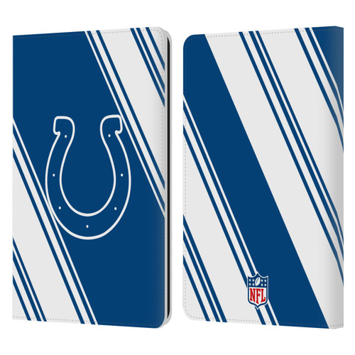 NFL Indianapolis Colts Artwork Stripes Leather Book Wallet Case Cover For Amazon Kindle Paperwhite 1 / 2 / 3