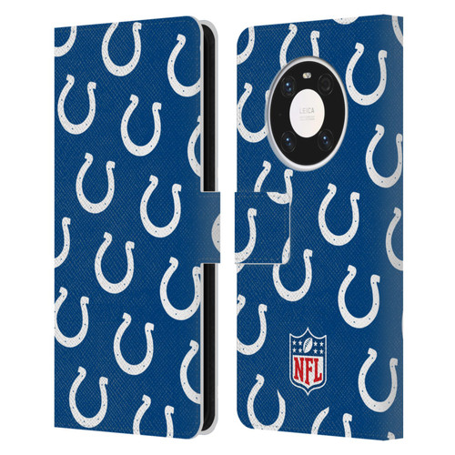 NFL Indianapolis Colts Artwork Patterns Leather Book Wallet Case Cover For Huawei Mate 40 Pro 5G
