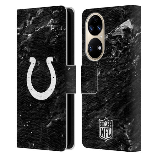 NFL Indianapolis Colts Artwork Marble Leather Book Wallet Case Cover For Huawei P50