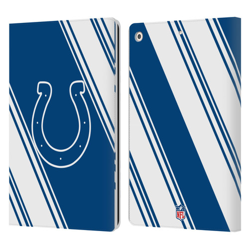 NFL Indianapolis Colts Artwork Stripes Leather Book Wallet Case Cover For Apple iPad 10.2 2019/2020/2021