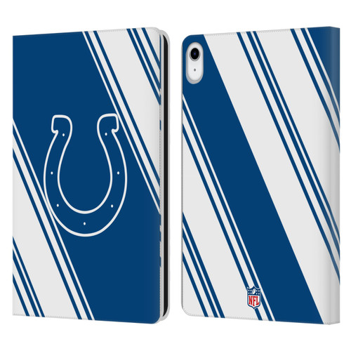 NFL Indianapolis Colts Artwork Stripes Leather Book Wallet Case Cover For Apple iPad 10.9 2022/2025