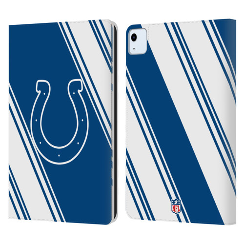 NFL Indianapolis Colts Artwork Stripes Leather Book Wallet Case Cover For Apple iPad Air 11 2020/2022/2024