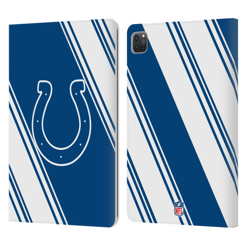 NFL Indianapolis Colts Artwork Stripes Leather Book Wallet Case Cover For Apple iPad Pro 11 2020 / 2021 / 2022