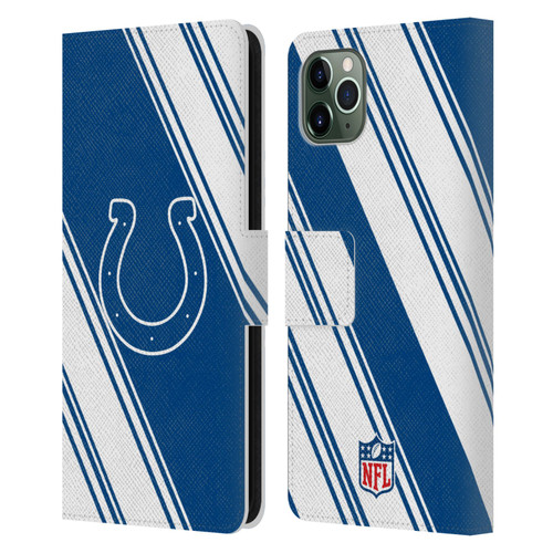 NFL Indianapolis Colts Artwork Stripes Leather Book Wallet Case Cover For Apple iPhone 11 Pro Max