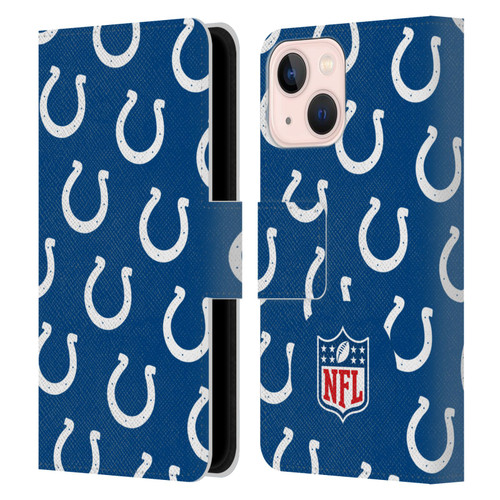 NFL Indianapolis Colts Artwork Patterns Leather Book Wallet Case Cover For Apple iPhone 13 Mini
