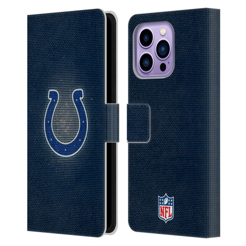 NFL Indianapolis Colts Artwork LED Leather Book Wallet Case Cover For Apple iPhone 14 Pro Max