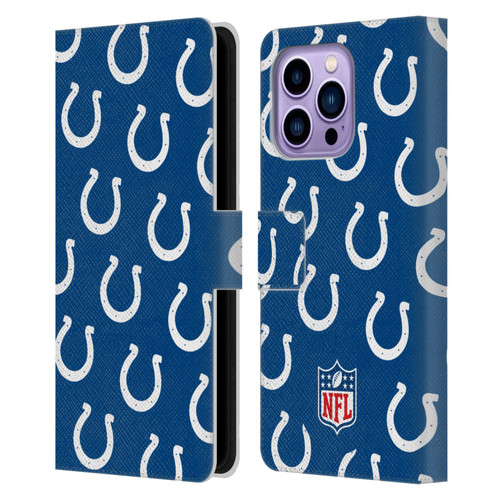 NFL Indianapolis Colts Artwork Patterns Leather Book Wallet Case Cover For Apple iPhone 14 Pro Max