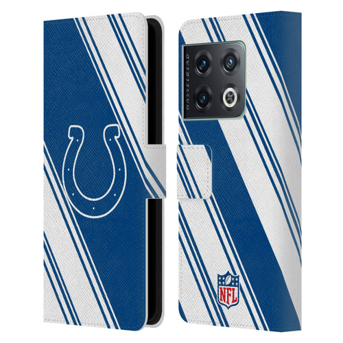 NFL Indianapolis Colts Artwork Stripes Leather Book Wallet Case Cover For OnePlus 10 Pro