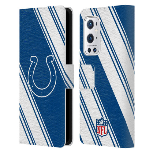 NFL Indianapolis Colts Artwork Stripes Leather Book Wallet Case Cover For OnePlus 9 Pro