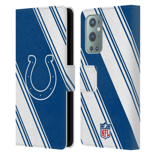 NFL Indianapolis Colts Artwork Stripes Leather Book Wallet Case Cover For OnePlus 9