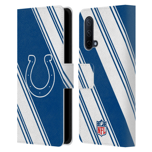NFL Indianapolis Colts Artwork Stripes Leather Book Wallet Case Cover For OnePlus Nord CE 5G