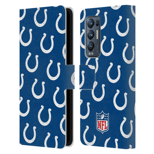 NFL Indianapolis Colts Artwork Patterns Leather Book Wallet Case Cover For OPPO Find X3 Neo / Reno5 Pro+ 5G