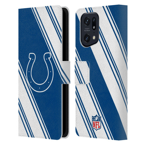 NFL Indianapolis Colts Artwork Stripes Leather Book Wallet Case Cover For OPPO Find X5 Pro