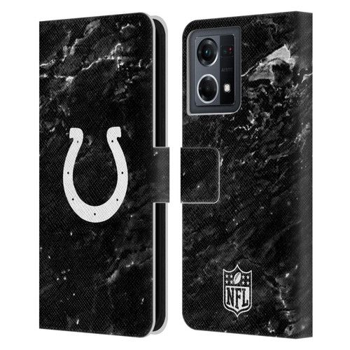NFL Indianapolis Colts Artwork Marble Leather Book Wallet Case Cover For OPPO Reno8 4G