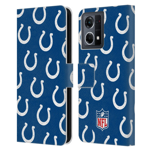 NFL Indianapolis Colts Artwork Patterns Leather Book Wallet Case Cover For OPPO Reno8 4G