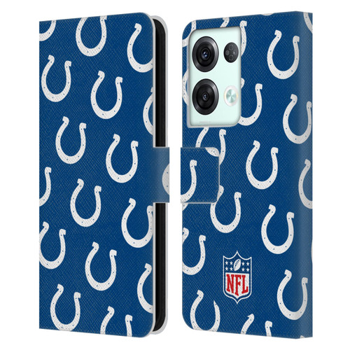 NFL Indianapolis Colts Artwork Patterns Leather Book Wallet Case Cover For OPPO Reno8 Pro