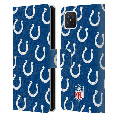NFL Indianapolis Colts Artwork Patterns Leather Book Wallet Case Cover For OPPO Reno4 Z 5G