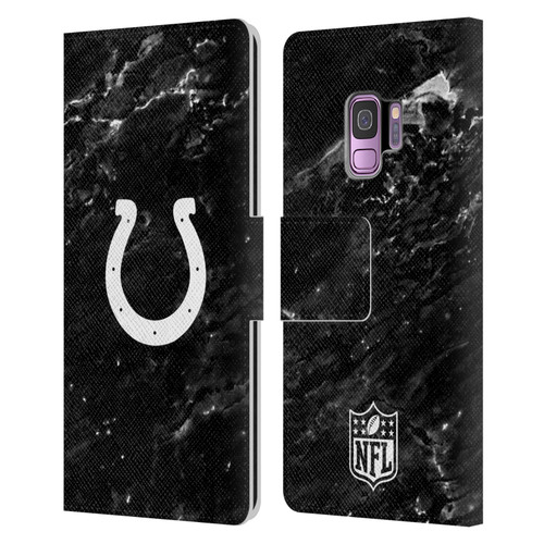 NFL Indianapolis Colts Artwork Marble Leather Book Wallet Case Cover For Samsung Galaxy S9