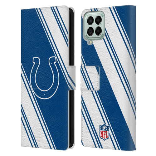 NFL Indianapolis Colts Artwork Stripes Leather Book Wallet Case Cover For Samsung Galaxy M53 (2022)