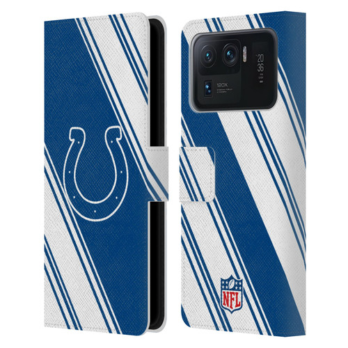 NFL Indianapolis Colts Artwork Stripes Leather Book Wallet Case Cover For Xiaomi Mi 11 Ultra