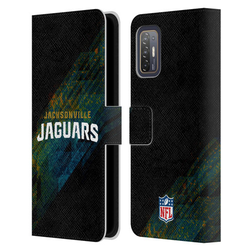 NFL Jacksonville Jaguars Logo Blur Leather Book Wallet Case Cover For HTC Desire 21 Pro 5G