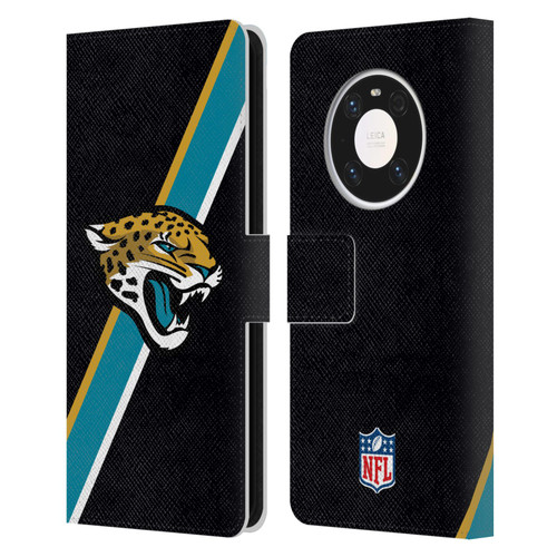 NFL Jacksonville Jaguars Logo Stripes Leather Book Wallet Case Cover For Huawei Mate 40 Pro 5G