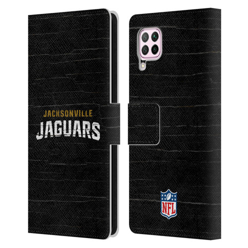 NFL Jacksonville Jaguars Logo Distressed Look Leather Book Wallet Case Cover For Huawei Nova 6 SE / P40 Lite