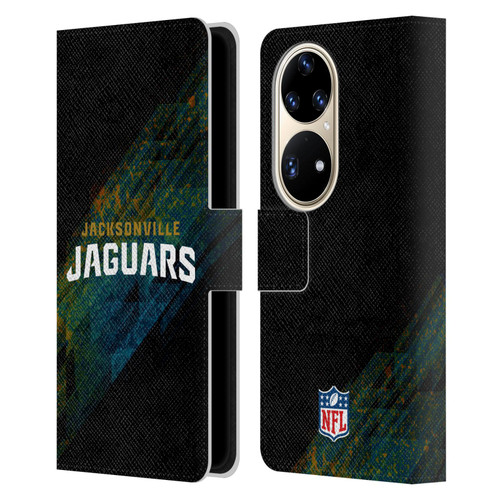 NFL Jacksonville Jaguars Logo Blur Leather Book Wallet Case Cover For Huawei P50 Pro
