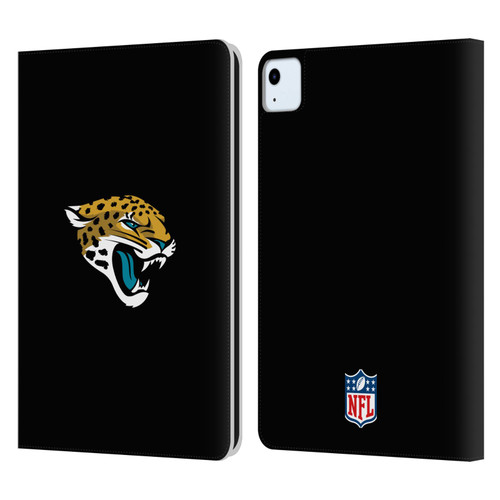 NFL Jacksonville Jaguars Logo Plain Leather Book Wallet Case Cover For Apple iPad Air 2020 / 2022