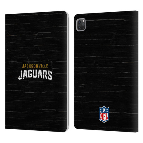 NFL Jacksonville Jaguars Logo Distressed Look Leather Book Wallet Case Cover For Apple iPad Pro 11 2020 / 2021 / 2022