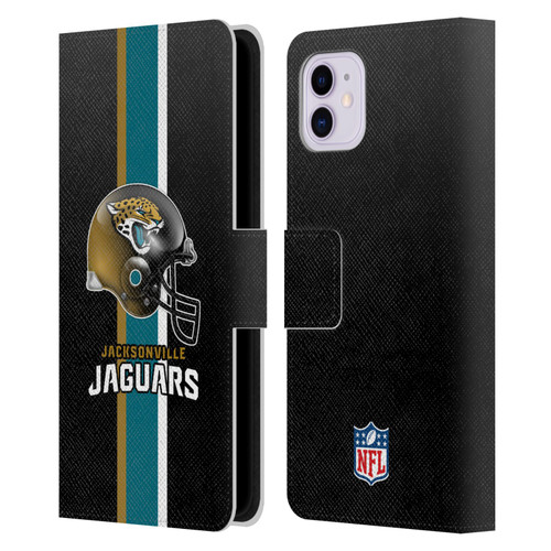 NFL Jacksonville Jaguars Logo Helmet Leather Book Wallet Case Cover For Apple iPhone 11