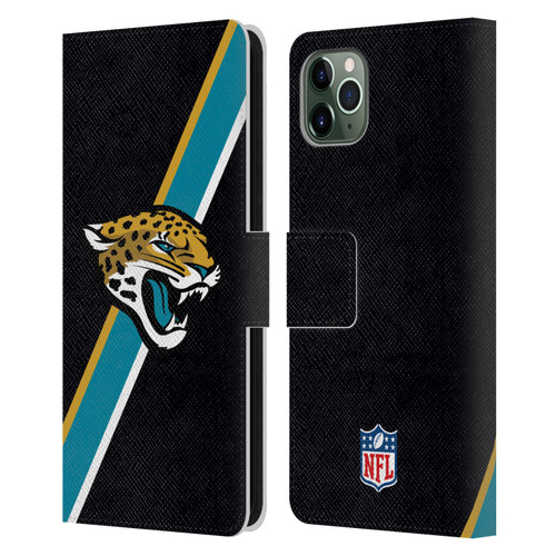 NFL Jacksonville Jaguars Logo Stripes Leather Book Wallet Case Cover For Apple iPhone 11 Pro Max
