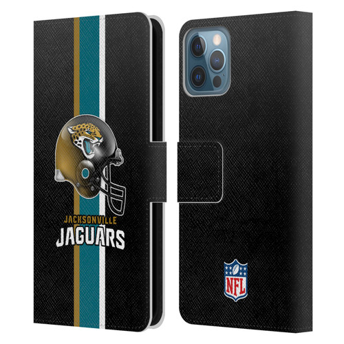 NFL Jacksonville Jaguars Logo Helmet Leather Book Wallet Case Cover For Apple iPhone 12 / iPhone 12 Pro