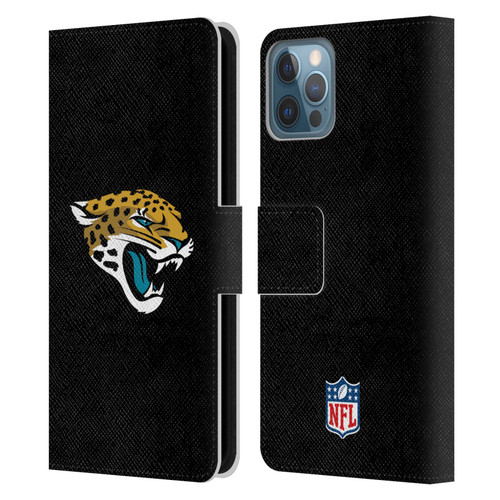 NFL Jacksonville Jaguars Logo Plain Leather Book Wallet Case Cover For Apple iPhone 12 / iPhone 12 Pro