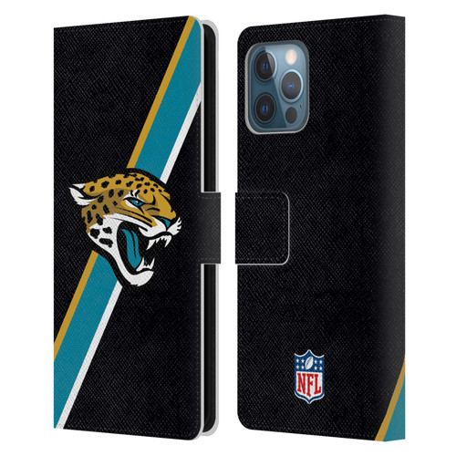 NFL Jacksonville Jaguars Logo Stripes Leather Book Wallet Case Cover For Apple iPhone 12 Pro Max