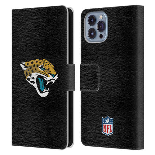 NFL Jacksonville Jaguars Logo Plain Leather Book Wallet Case Cover For Apple iPhone 14