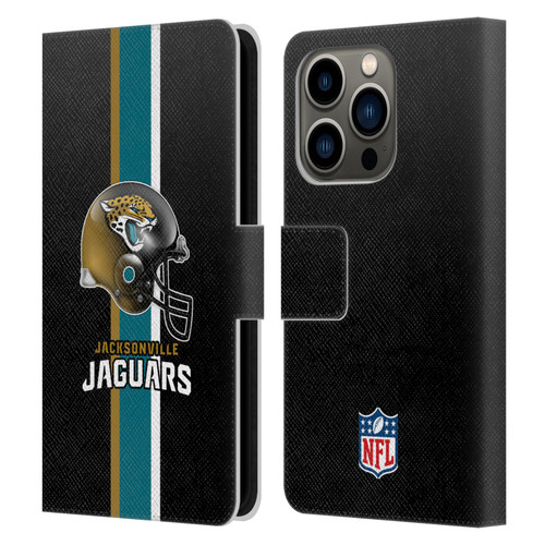 NFL Jacksonville Jaguars Logo Helmet Leather Book Wallet Case Cover For Apple iPhone 14 Pro