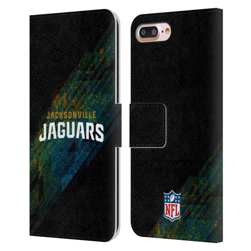 NFL Jacksonville Jaguars Logo Blur Leather Book Wallet Case Cover For Apple iPhone 7 Plus / iPhone 8 Plus