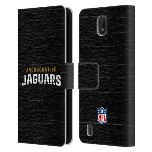 NFL Jacksonville Jaguars Logo Distressed Look Leather Book Wallet Case Cover For Nokia C01 Plus/C1 2nd Edition