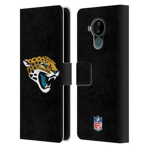NFL Jacksonville Jaguars Logo Plain Leather Book Wallet Case Cover For Nokia C30