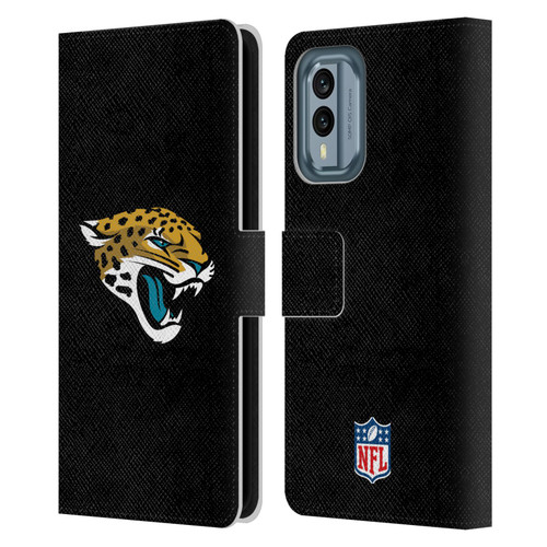NFL Jacksonville Jaguars Logo Plain Leather Book Wallet Case Cover For Nokia X30