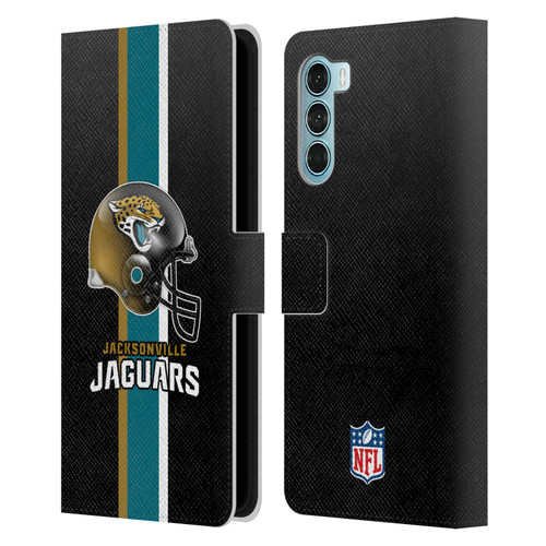 NFL Jacksonville Jaguars Logo Helmet Leather Book Wallet Case Cover For Motorola Edge S30 / Moto G200 5G
