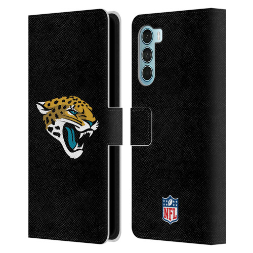 NFL Jacksonville Jaguars Logo Plain Leather Book Wallet Case Cover For Motorola Edge S30 / Moto G200 5G