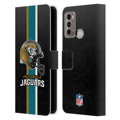 NFL Jacksonville Jaguars Logo Helmet Leather Book Wallet Case Cover For Motorola Moto G60 / Moto G40 Fusion