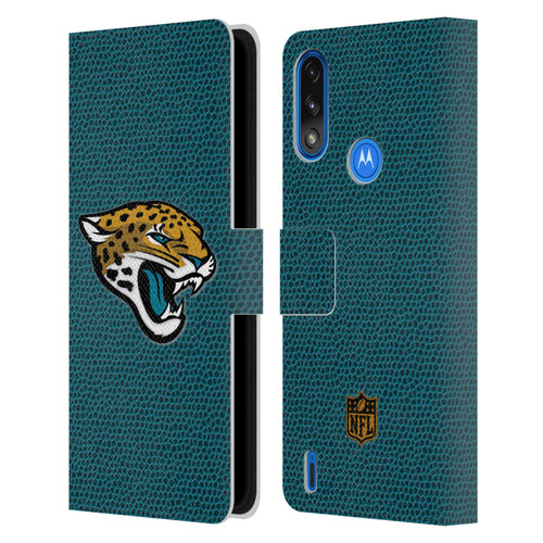 NFL Jacksonville Jaguars Logo Football Leather Book Wallet Case Cover For Motorola Moto E7 Power / Moto E7i Power